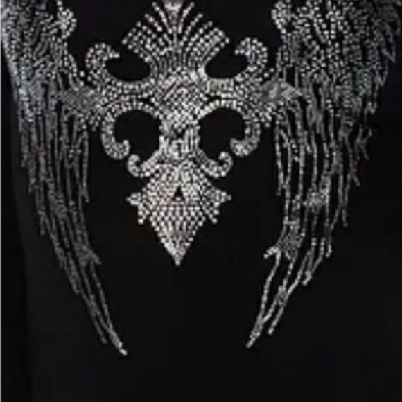 Women’s black long sleeve sexy black top with embellishing - Picture 4 of 13